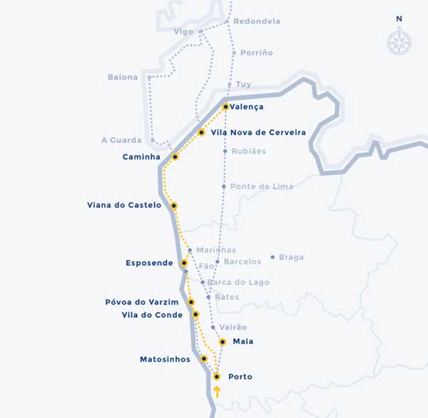 Rota do caminho portugues de Santiago