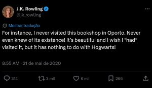 jk Rowling livraria Lello Porto